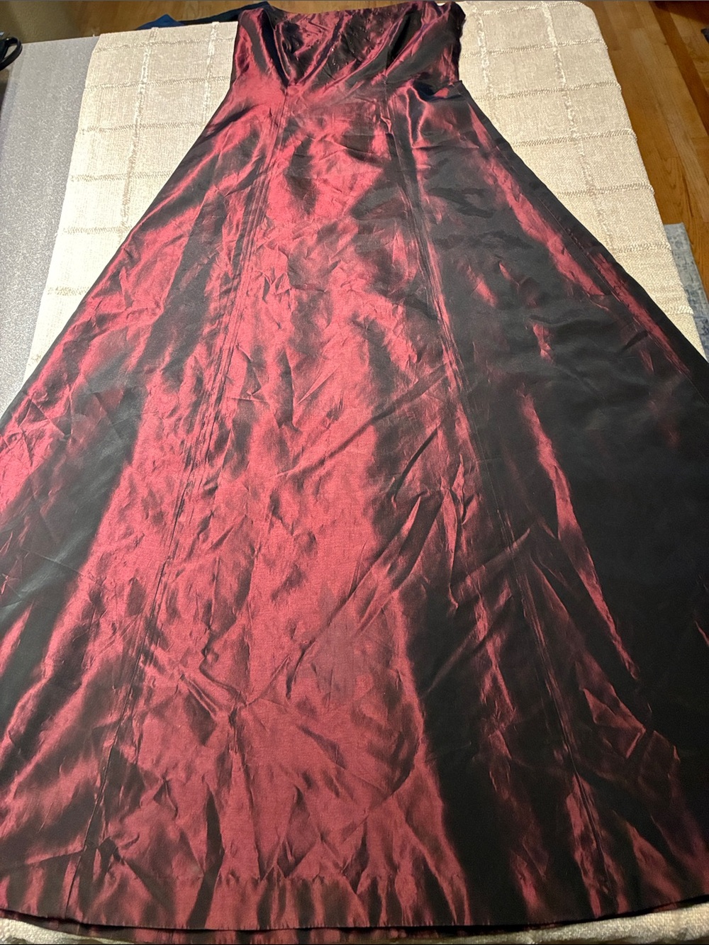 Ann Taylor Red and Black Satin Maxi Skirt